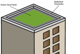 Diagram of wind challenged green roof applications.
