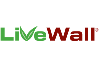 LiveWall logo: the words Live and Wall in green and red.