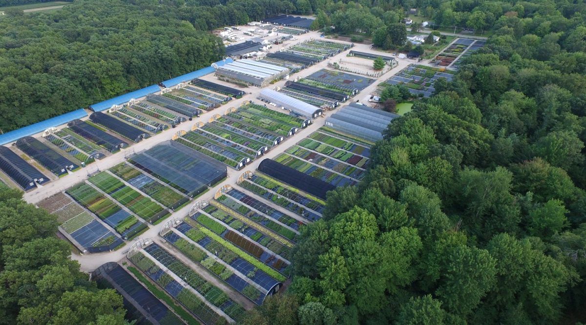 Hortech Nursery Overhead Aerial view of Hortech Nursery in Nunica, MI
